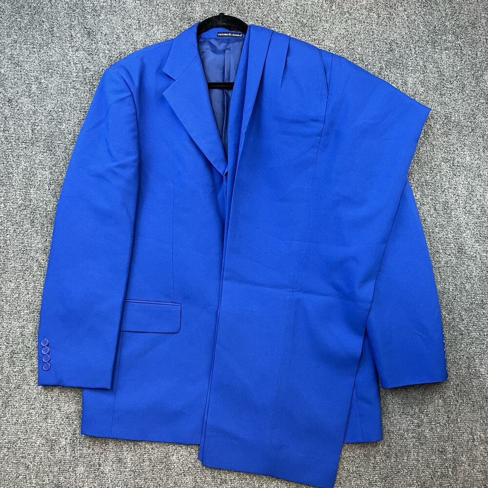 Vintage Vittorio St. Angelo Men’s Blue 2 Piece Suit 42R Jacket 36R Pants